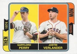 2023 Topps Heritage Then and Now Gaylord Perry / Justin Verlander #TAN-6 card