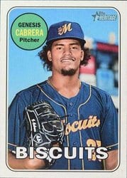 2018 Topps Heritage Minor League Base Set Genesis Cabrera #28 card