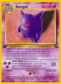 1999 Fossil Gengar #20 card