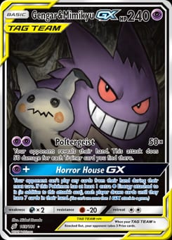Team Up Gengar & Mimikyu-GX #165 card
