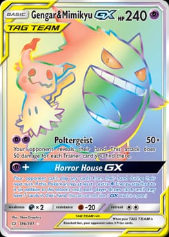 2019 Team Up Gengar & Mimikyu-GX #186 card