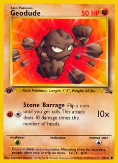 1999 Fossil Geodude #47 card