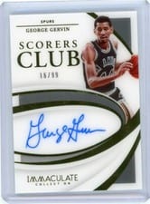 2020-21 Panini Immaculate Collection Scorers Club Signatures George Gervin #SCS-GGE card