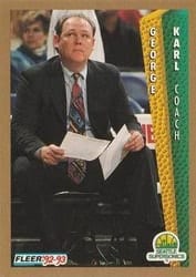 1992-93 Fleer Base Set George Karl #212 card
