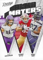 2023 Panini Prestige Alma Maters George Kittle/Noah Fant/T.J. Hockenson #6 card