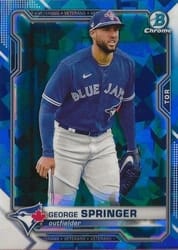 2021 Bowman Chrome Sapphire Edition Base Set George Springer #60 card