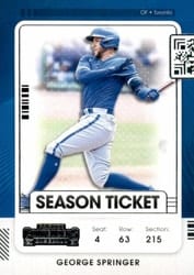 2021 Panini Contenders Base Set George Springer #94 card
