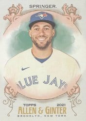 2021 Topps Allen & Ginter Base Set George Springer #188 card