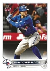 2022 Topps UK Edition Base Set George Springer #27 card