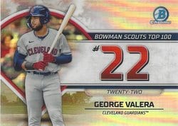2023 Bowman Bowman Scouts Top 100 George Valera #BTP-22 card