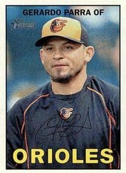 2016 Topps Heritage Base Set Gerardo Parra #67 card