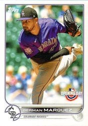 2022 Topps Opening Day Base Set German Marquez #66 card