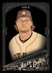 2018 Topps Allen & Ginter X Base Set Gerrit Cole #219 card
