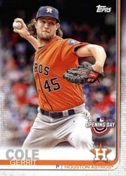 2019 Topps Opening Day Base Set Gerrit Cole #73 card