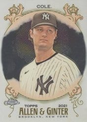 2021 Topps Allen & Ginter Chrome Base Set Gerrit Cole #123 card