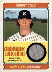2023 Topps Heritage Clubhouse Collection Relics Gerrit Cole #CCR-GC card