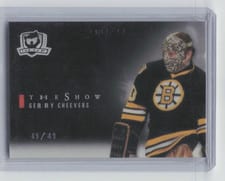2021-22 Upper Deck The Cup The Show Black Parallel Gerry Cheevers #SB-15 card