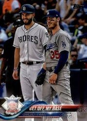 2018 Topps Update Base Set Get Off My Base (Cody Bellinger / Eric Hosmer) #US150 card