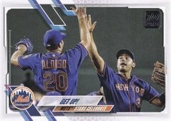 2021 Topps Base Set Get Up! (Pete Alonso / Michael Conforto) #210 card