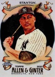 2021 Topps Allen & Ginter Chrome Base Set Giancarlo Stanton #107 card
