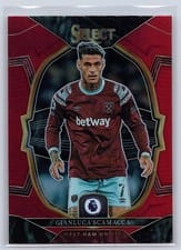2022 Panini Select Premier League Gianluca Scamacca Purple #93 card