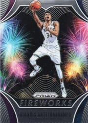 2019-20 Panini Prizm Fireworks Giannis Antetokounmpo #4 card