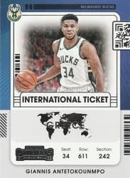 2021-22 Panini Contenders International Ticket Giannis Antetokounmpo #4 card
