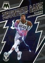 2021-22 Panini Mosaic Thunder Lane Giannis Antetokounmpo #1 card