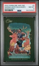 2021-22 Panini One and One Downtown Giannis Antetokounmpo #5 card