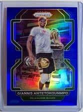 2021 Panini Prizm Giannis Antetokounmpo Blue Prizm #1 card