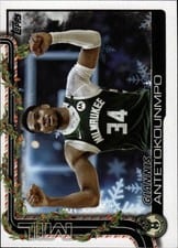 2025 Topps Holiday Giannis Antetokounmpo Blue Metallic Glitter #H43 card