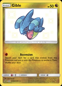 Hidden Fates Shiny Vault Gible #SV38 card
