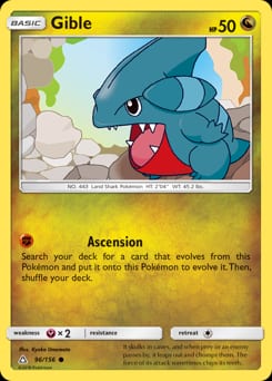Ultra Prism Gible #96 card