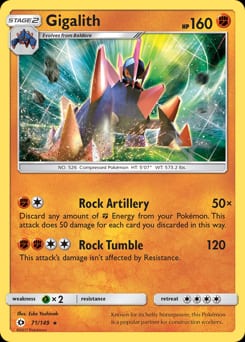 2017 Sun & Moon Gigalith #71 card