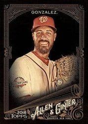 2018 Topps Allen & Ginter X Base Set Gio Gonzalez #252 card