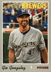 2019 Topps Heritage Base Set Gio Gonzalez #709 card