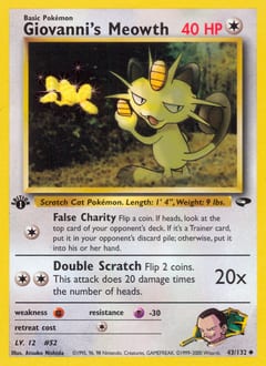 Gym Challenge Giovanni's Meowth #43 card