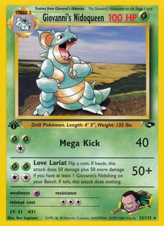 Gym Challenge Giovanni's Nidoqueen #23 card