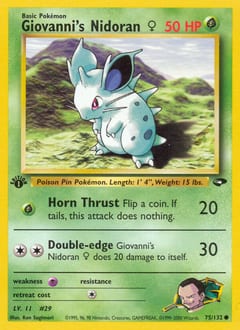 Gym Challenge Giovanni's Nidoran ♀ #75 card