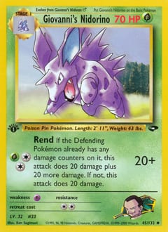 Gym Challenge Giovanni's Nidorino #45 card