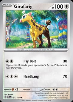 2023 Paldea Evolved Girafarig #154 card