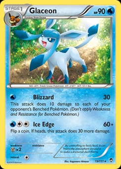 2014 Furious Fists Glaceon #19 card
