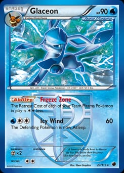 2013 Plasma Freeze Glaceon #23 card
