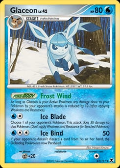 2009 Rising Rivals Glaceon #41 card