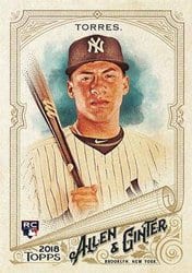 2018 Topps Allen & Ginter Base Set Gleyber Torres #240 card
