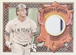 2022 Topps Allen & Ginter Relics (Pattern A) Gleyber Torres #AGRA-GT card
