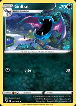 Silver Tempest Golbat #104 card