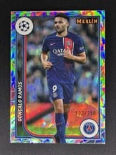 2023 Topps Merlin UEFA Goncalo Ramos Yellow Shimmer Refractor #91 card