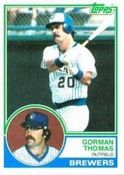 1983 Topps Base Set Gorman Thomas #10 card
