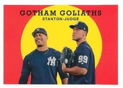 2018 Topps Archives Base Set Gotham Goliaths (Aaron Judge / Giancarlo Stanton) #304 card